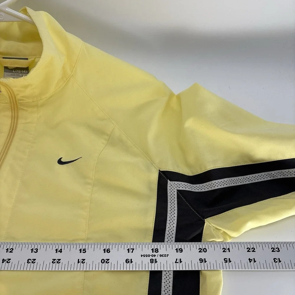 Vintage 90s  Nike Silver Tag Windbreaker Full Zip Yellow Jacket Youth L 12-14